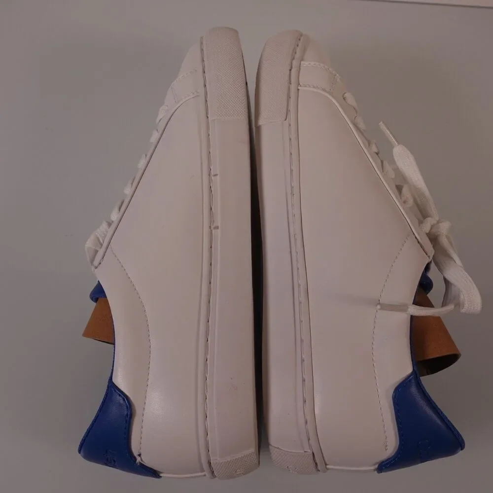 Calvin Klein Womens Cashe Lace Up Sneakers White and Blue Size 10M Brand New